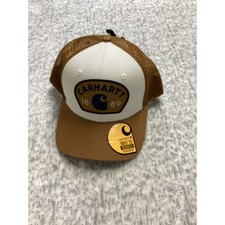 Carhartt Canvas Mesh-Back 1889 Patch Cap Brown White AH6743-M Mens Trucker Hat