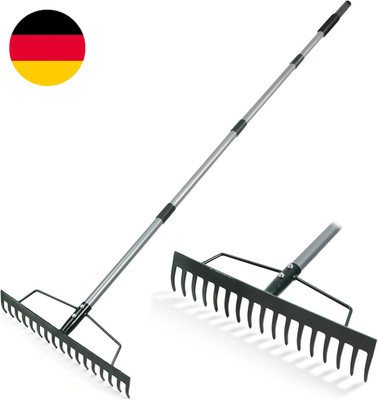 ORIENTOOLS Gartenrechen, Schwere Ausführung, 44 Cm Breite, 160 Cm Stiellänge, 1,