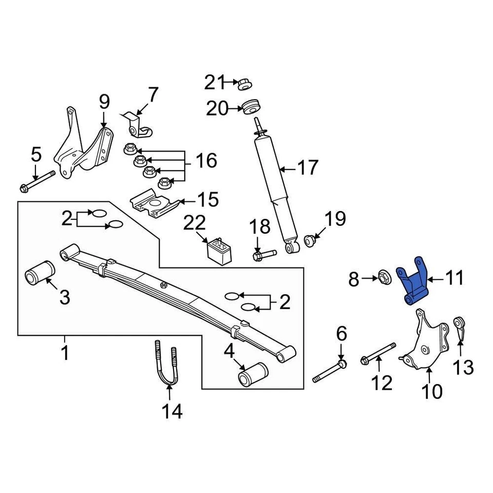 For Ford E-350 Super Duty 1999-2025 Ford EOTZ5776A Rear Leaf Spring Shackle Foto 2 de 3