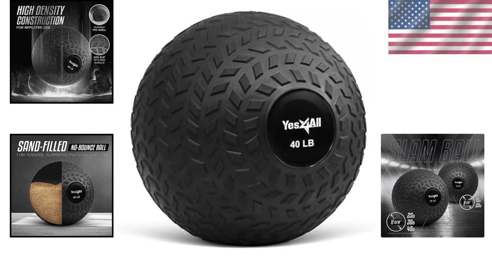 Pelota de golpe con peso de 40 lb llena de arena para niveles de condición física Foto 2 de 4