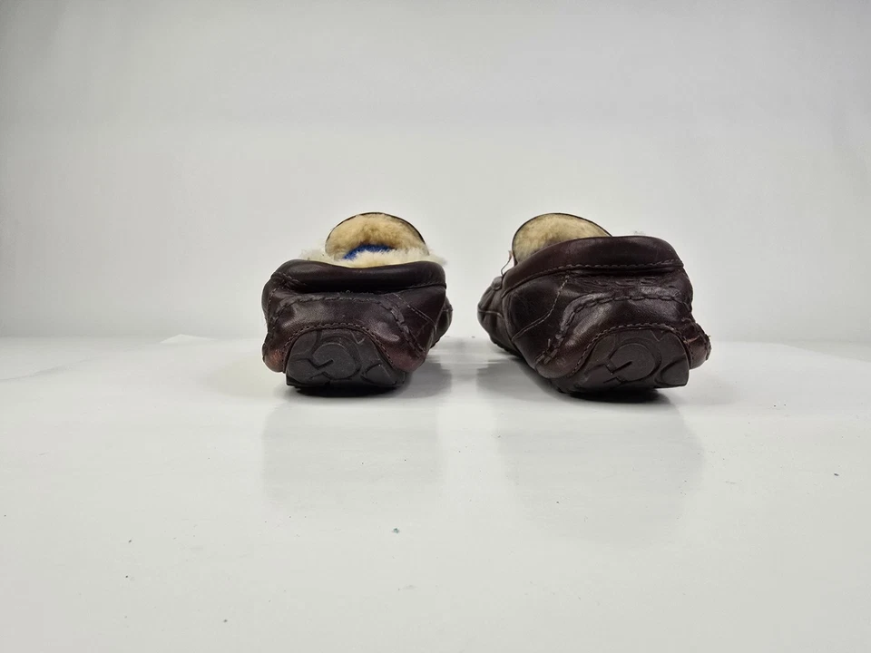 Zapatillas mocasines UGG Ascot forradas de lana de cuero negro para hombre talla 11 Foto 4 de 4