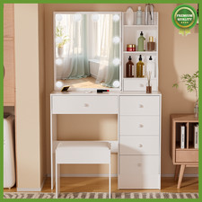 Modern Dressing Table w/ 48cm Large Hollywood LED Mirror Make up Desk Vanity Set