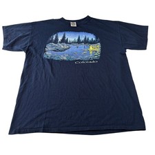 Vintage 90s Colorado Single Stitch Navy Blue T-Shirt, Size XL, Made in USA
