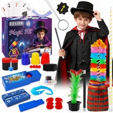 Magic Kit, Tricks for Kids, Set Includes Wand Magician Red