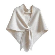 Pashmina Shawl Wraps for Women Knitted Shawls Scarf Solid Color One Size White