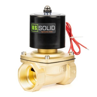 U.S. Solid Brass Solenoid Valve 1-1/2'' 24V DC Normally Closed