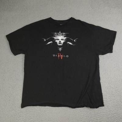 Diablo IV Lilith Shirt Mens 2XL Black Graphic Tee Video Game Blizzard Gaming