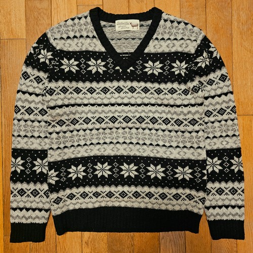 Journal Standard, JOURNAL STANDARD Japan Shetland Wool Fair Isle V-Neck Sweater Fits XS/Small