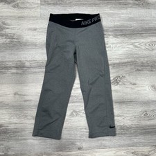 Nike Pro Capri Leggings Dri-FIT Athletic Gym Training Pants Gray Sz XS