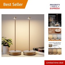 Sleek Portable LED Desk Lamp 2-Pack - 6000mAh Battery  3 Brightness Levels