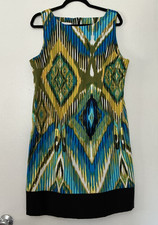 Alyx Limited Dress 18 Sleeveless Sheath Career Colorful Boho Southwestern Aztec