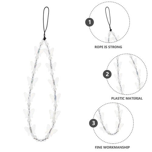 Crystal Butterfly Mobile Chain Girl Phone Case Hanging Rope Lanyard for - 第 2/12 張圖片