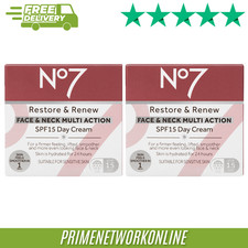 2x No7 Restore & Renew Multi Action Day Cream | 50ml | spf 15