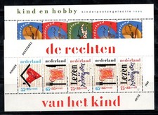 Hollande 1989-90 Mi. Bl.33-34 Bloc Feuillet 100% Neuf ** Droits,Loisirs de l'enf