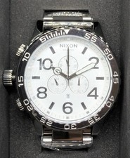 Nixon The51-30 Chronograph Watch Unisex 300m Water Resistant Silver/White
