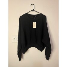 Universal Threads Lightweight Fleece Oversized Crewneck Black Size L NWT