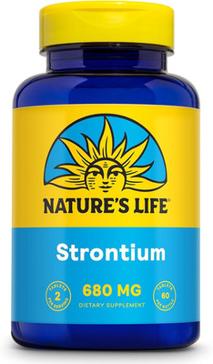 Nature's Life Strontium Citrate 680mg, Trace Mineral Support 60 Tablets, 30 Serv