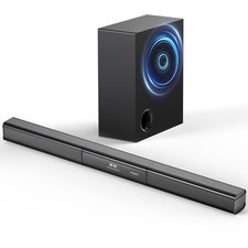 2.1 Channel Sound Bar with Wired Subwoofer, Dorby Audio 35in Detachable TV So...