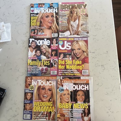 Lot of 6 Magazines Y2K Vintage 2004 Celebrity Gossip Britney Spears