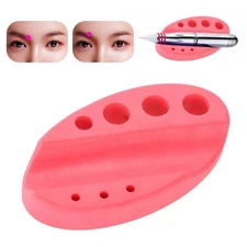 4Colors Oval Silicone Tattoo Permanent Makeup Microblading Pigment Cup Cap Stand