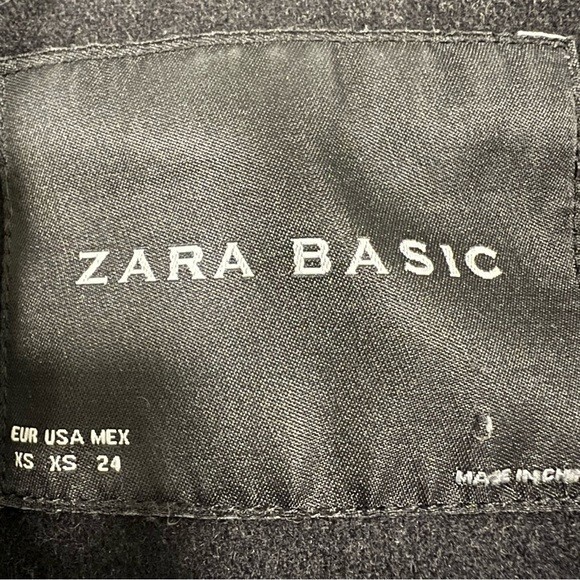 ZARA BASIC Wool Blend Zip Black Bomber Jacket w R… - image 7
