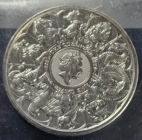 A 2021 Great Britain Queen’s Beasts Completer 2 oz Silver .999 Coin BU APMEX Pkg