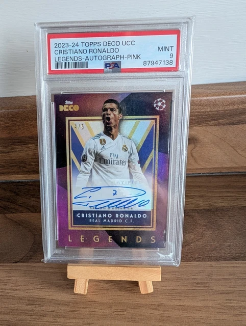 2023/24 Topps Deco Cristiano Ronaldo CR7 AUTO /5 Real Madrid PSA 9