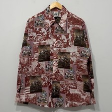 70s Kennington Mickey Independence Print Shirt Big 49cm 19.3in Vintage Disney