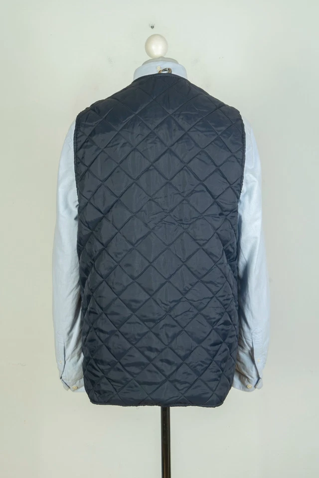 Barbour Waistcoat Zip in Liner Quilted Navy Blue Vest Gilet Liner Size 42 - Image 4 of 4