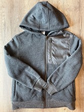 Colorful Planet Hoodie Jacket Size M 8 Gray Full Zip Sherpa Lined Chest Pocket