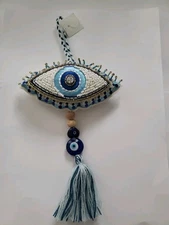 Evil Eye Beautiful Hand Made Glass Beaded Ornament Art Deco Lucky Spirit