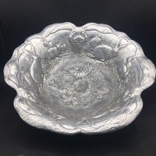 Arthur Court 1993 Bunnies 14" Aluminum Salad Serving Bowl Vintage Hollowware