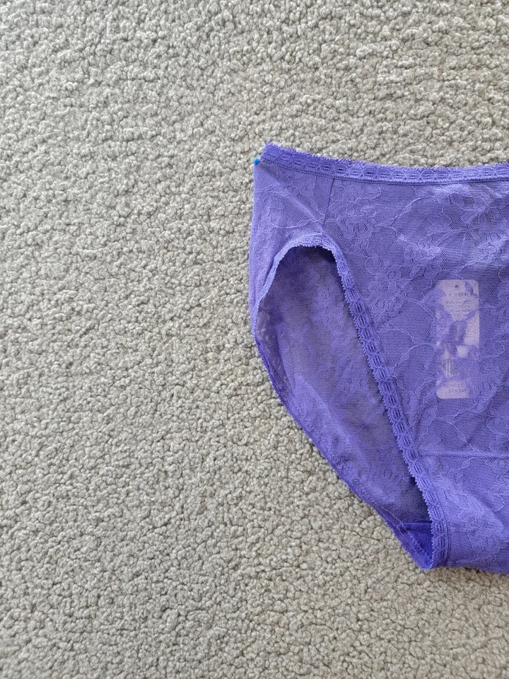 Natori Bliss Allure One 蕾丝法国剪裁女式均码深靛蓝拉裤 — 第 3/4 张图片