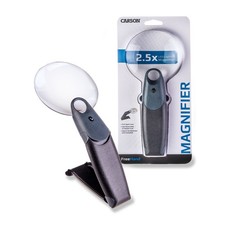 Carson LED Lighted HandHeld Hands-Free 3.5" Magnifier 2.5x w/5.5x Spot Lens