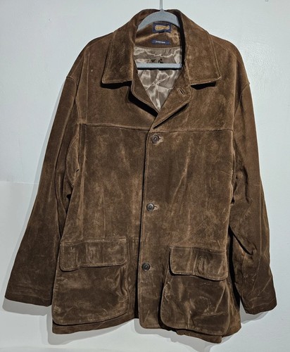 Vintage Coach Brown Suede Men's XL Button Down Heavy Jacket - Picture 14 of 24