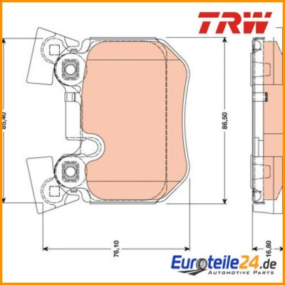 Brake Pad Set, Disc Brake TRW GDB1795 for BMW 1 Series 3 Series