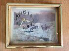 Vintage 1982 Elgin Shadow Box Deer Buck Wall Clock Battery Operated 8" X 10"