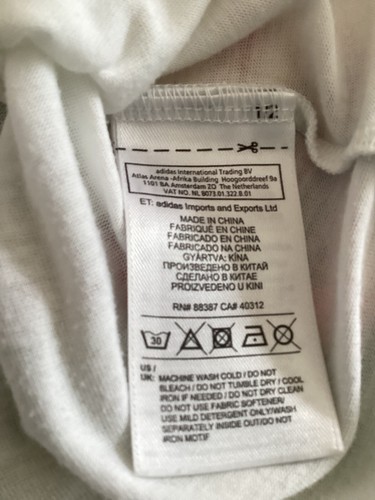 ADDIDAS WHITE TOP SIZE 10 - Picture 14 of 16