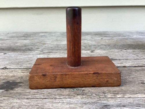 Antique Wooden Rectangular Dovetail Butter Mold  Double Wheat Sheaf Motif A - Picture 6 of 17