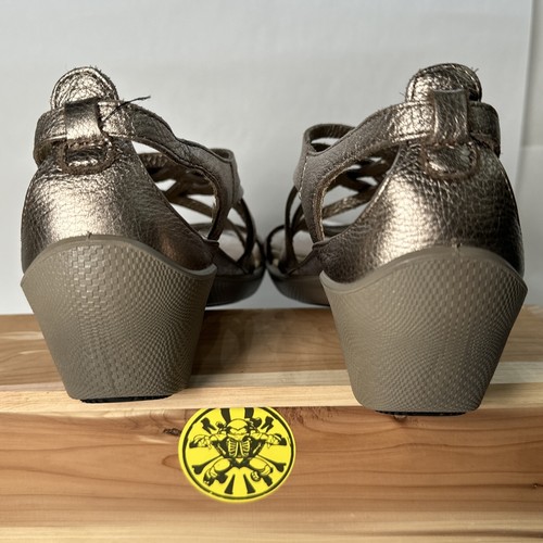 Ecco Strappy Wedge Sandals Warm Gold Metallic Women’s Size 39 EUR 8/8.5 US - Bild 8 von 12