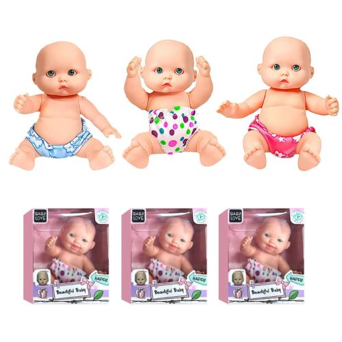 Baby Vinyl Puppe waschbar weicher Körper spielen Spielzeug Geschenk helle Haut blaue Augen - Bild 11 von 50