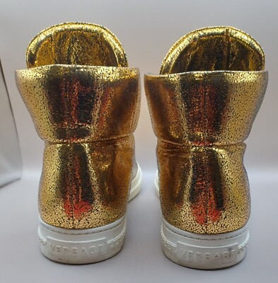 Size 39.5 EU - Versace Gold Leather Palazzo Medusa High Top