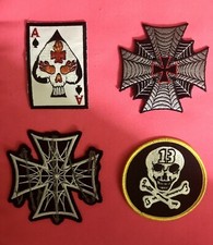 Motorcycle Biker Themed Lot of 12 Embroidered Iron On Patches
