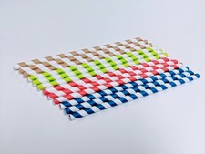 Großpackung Papierstrohhalme 6 mm x 200 mm - 1000 /5000 /10000 umweltfreundlich. Streifen Strohhalme UK