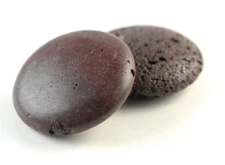 40MM COFFEE VOLCANIC BASALTIC LAVA GEMSTONE FLAT ROUND BUTTON LOOSE BEADS 8inch