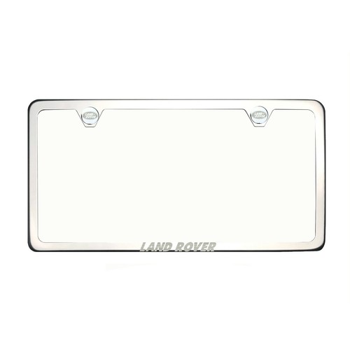 Fit LandRover Laser Etching Stainless Steel Polish Chrome Slim License Frame&Cap - Picture 2 of 8