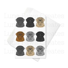 Neapolitan Mastiff card, Mastiff Birthday Card Dog Print Card Mastiff Gifts