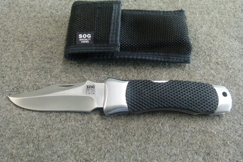 SOG SMCA - Seki Japan -Tomcat Folding Pocket Knife with Sheath -NEW