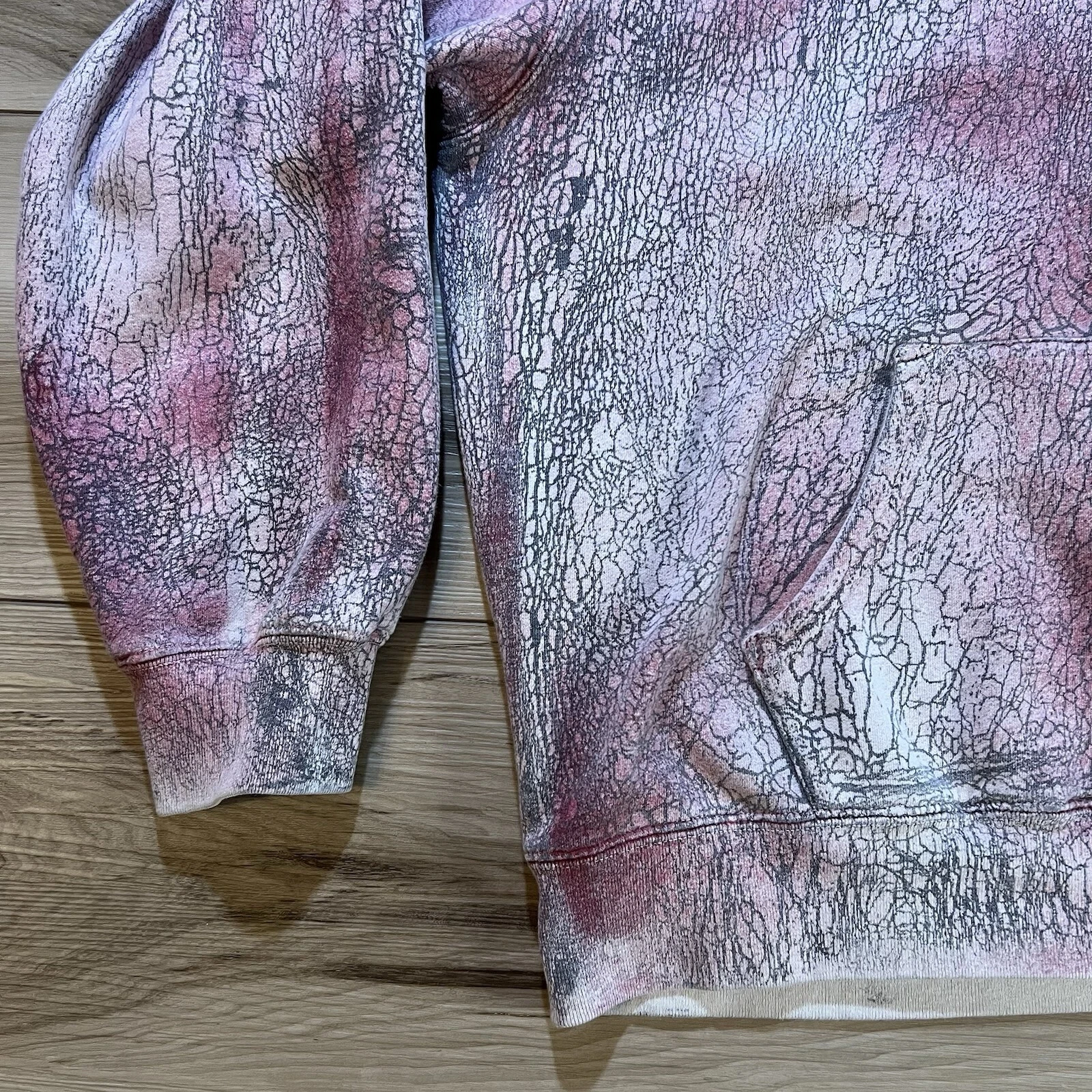 Supreme Felpa con Cappuccio Zip Rosso Crackle FW23 Uomo Large