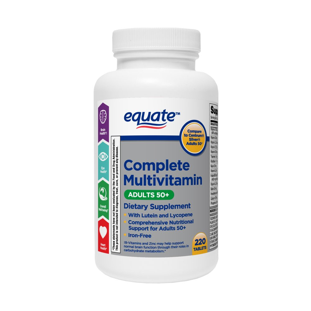 Complete Multivitamin/Multimineral Supplement Tablets, Adults 50+, 220 Count